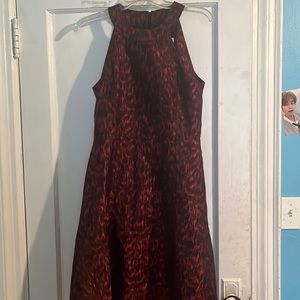 calvin klein burgundy a line dress size 8